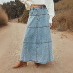 Isolda - Falda Vaquera Maxi Boho