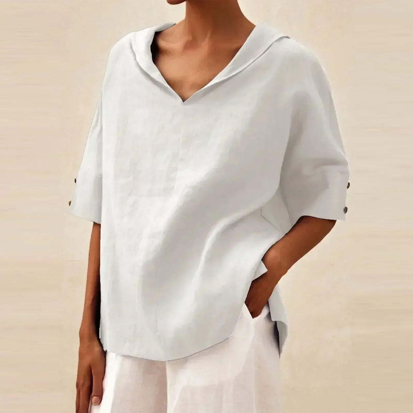 Darlene - Blusa Elegante Suelta de Lino