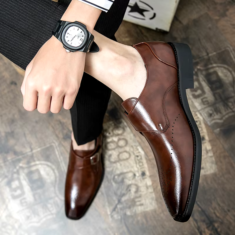 Driel | Zapatos de cuero elegantes para hombre con hebilla monk