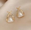 Pendientes Vintage Gota Perla Cruz y Triángulo