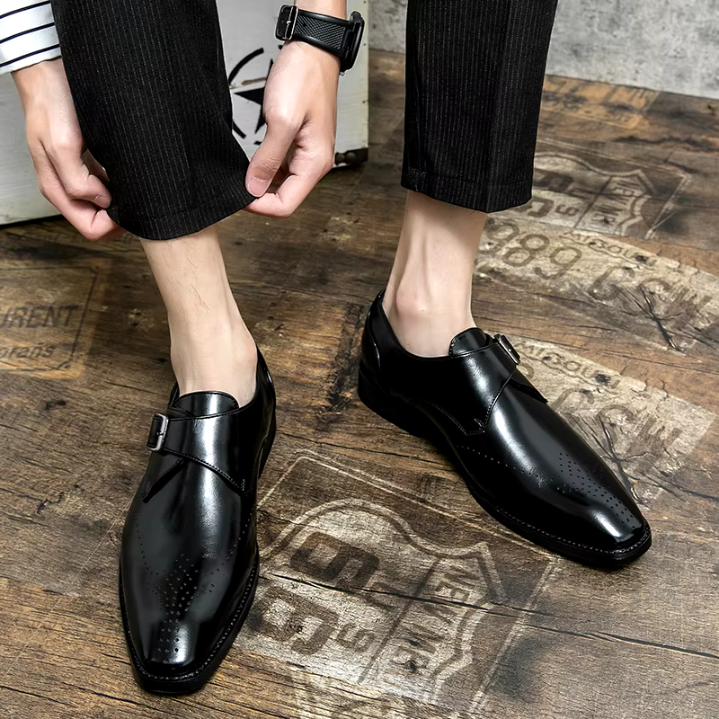 Driel | Zapatos de cuero elegantes para hombre con hebilla monk
