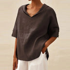 Darlene - Blusa Elegante Suelta de Lino
