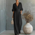 Ciarra - Mono Elegante de Algodón Fluido Ajustado