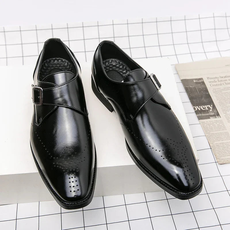 Driel | Zapatos de cuero elegantes para hombre con hebilla monk