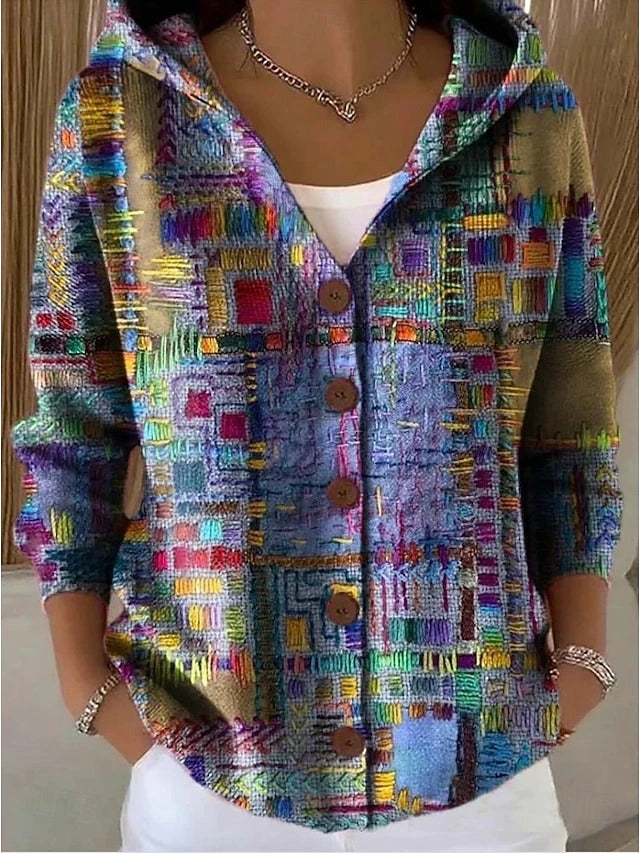 Javiera™ | Cárdigan Patchwork Artístico