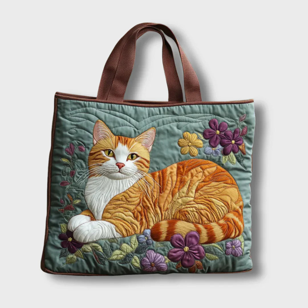 Katou - Bolso Tote Cómodo con Gato Cosido a Mano