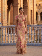 Aela - Vestido Floral Elegante con Detalles de Volantes