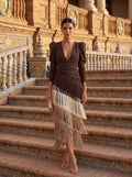 Vestido Flecos Salvia