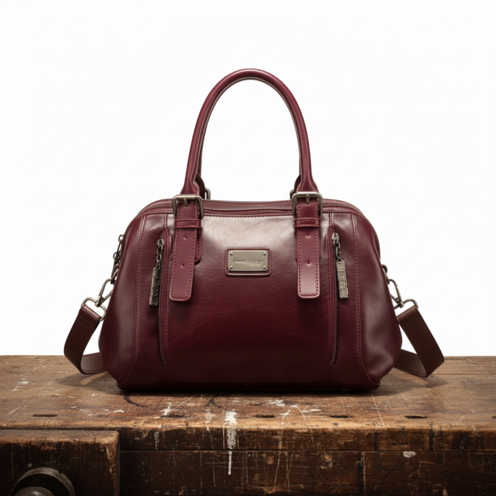 Luna Soler – Bolso cubo Alma de cuero vegano rojo
