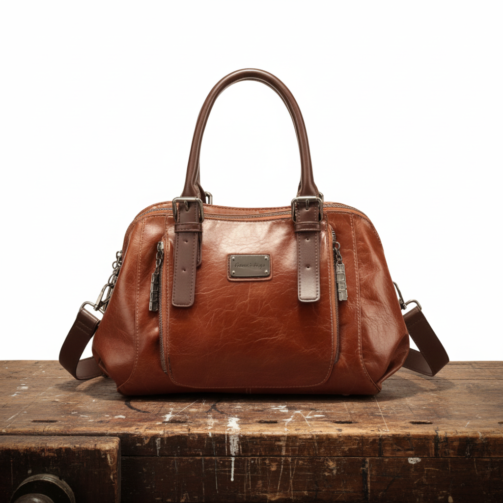 Luna Soler – Bolso cubo Alma de cuero vegano rojo