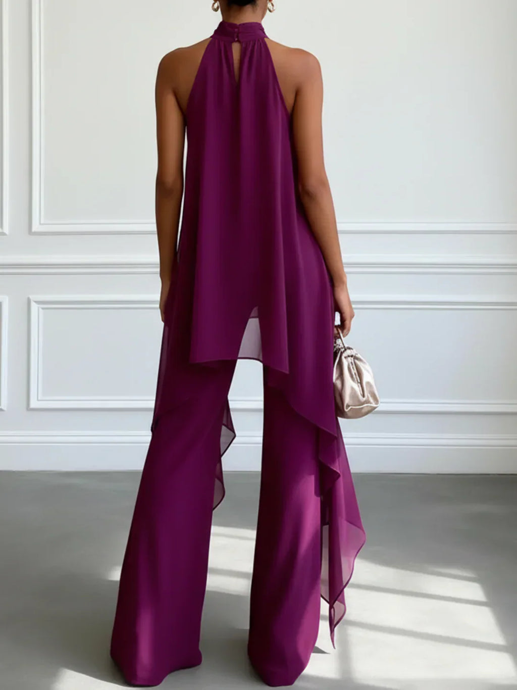 Seyana - Conjunto Chic Blusa y Pantalón Púrpura