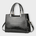 BOLSO CON ESTAMPADO DE COCODRILO BRILLANTE