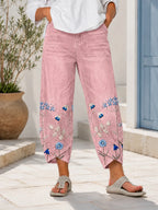 Greta - Pantalón Casual Bordado con Flores