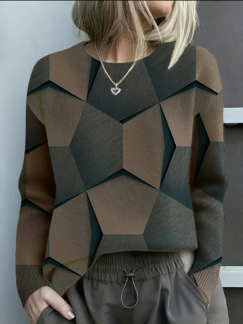 Darya - Suéter con Patrón Geométrico