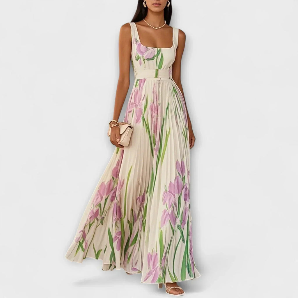 Evelina - Vestido Largo Elegante con Estampado Floral