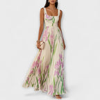 Evelina - Vestido Largo Elegante con Estampado Floral