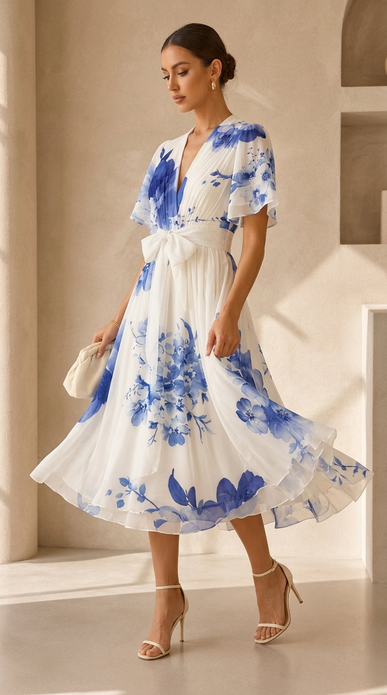 Amelia | Vestido Floral de Gasa