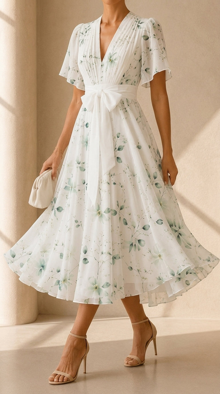 Amelia | Vestido Floral de Gasa