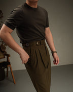 Carmesí Pantalón de Lino