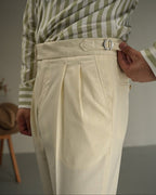 Carmesí Pantalón de Lino