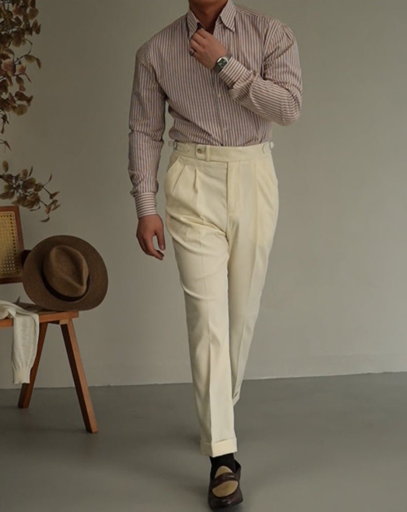 Carmesí Pantalón de Lino