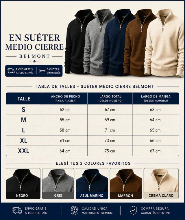 Marcelo – Suéter medio cierre Old Money