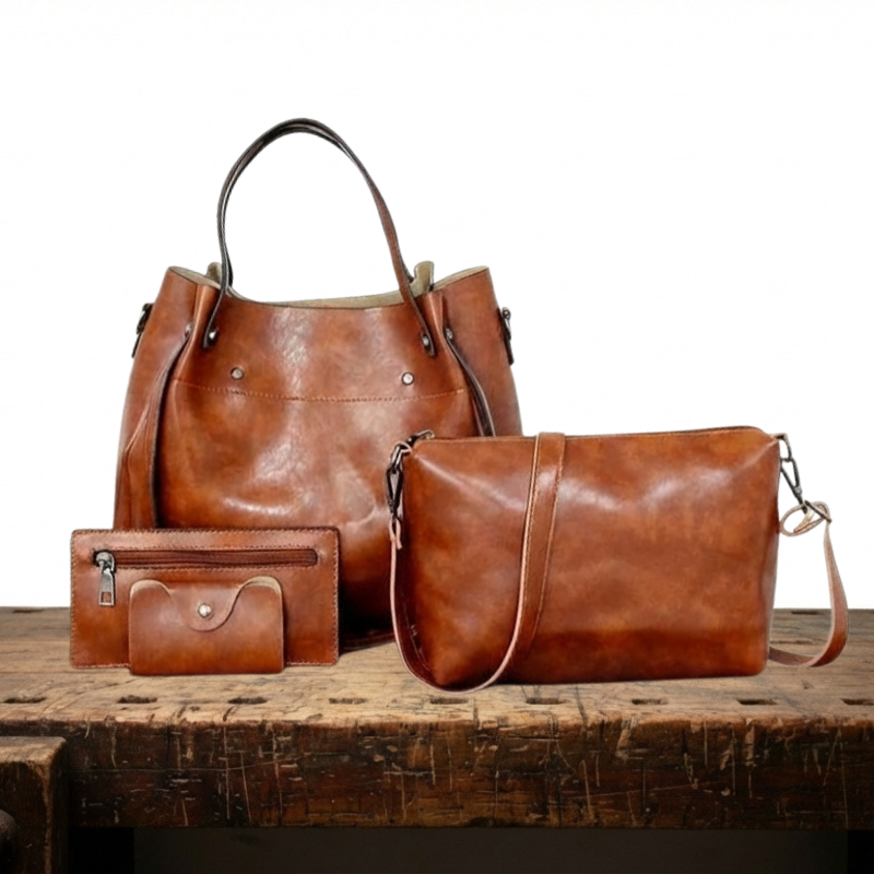 Luna Soler – Set Riley de 4 bolsos de cuero vegano vintage
