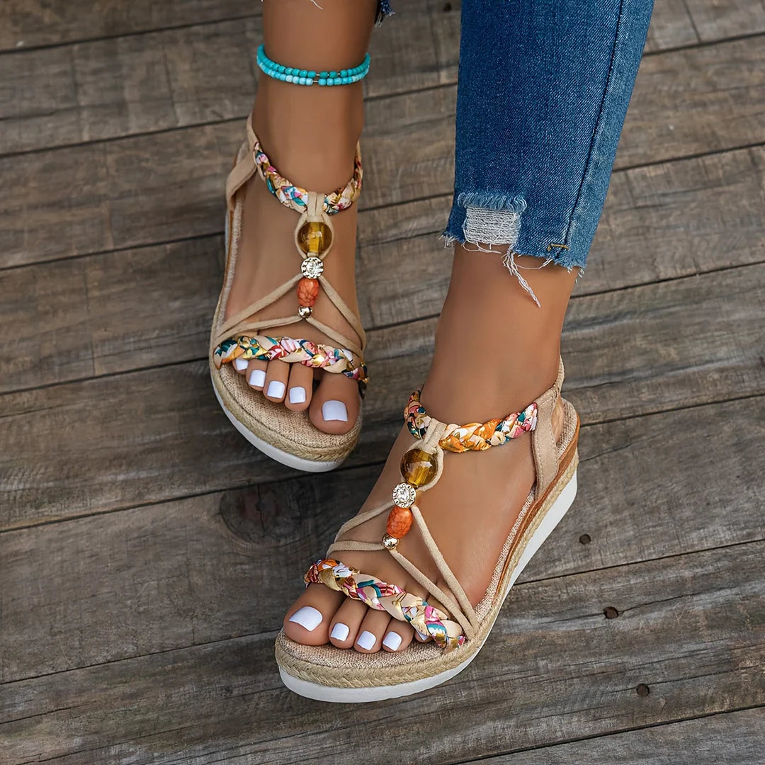Dhalila - Sandalias Boho Artesanales con Plataformas Ergonómicas