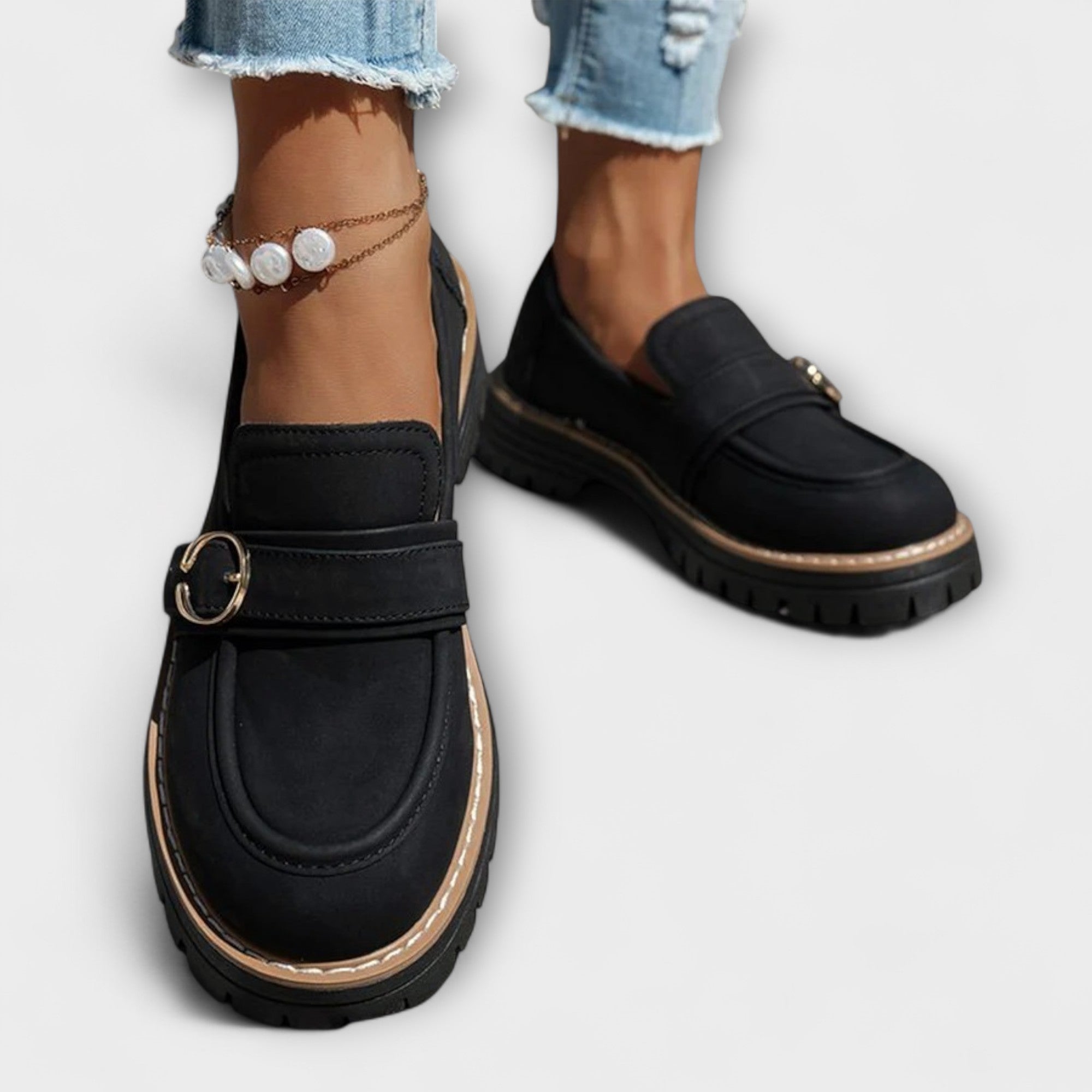 Lora | Mocasines Casual de Punta Redonda