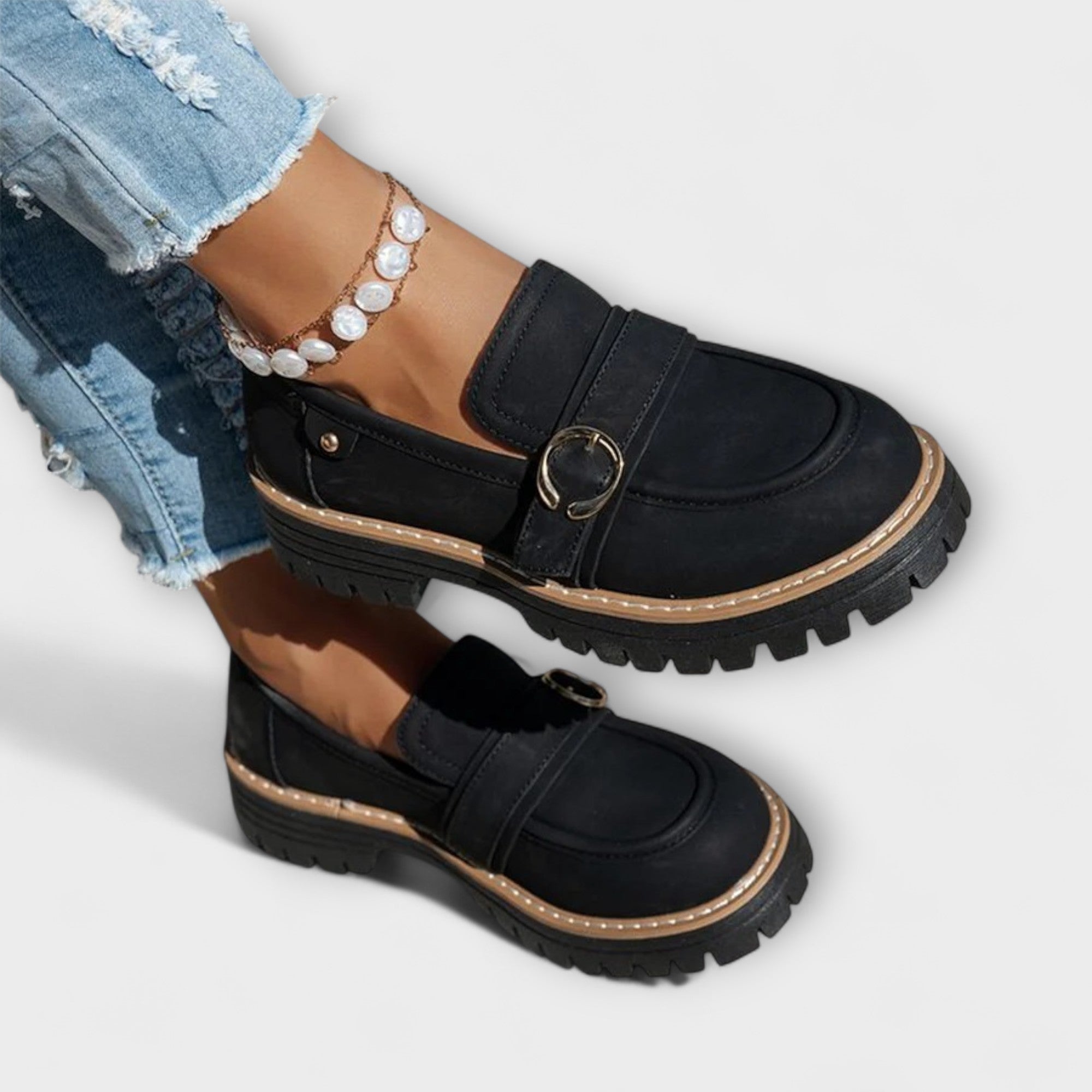 Lora | Mocasines Casual de Punta Redonda