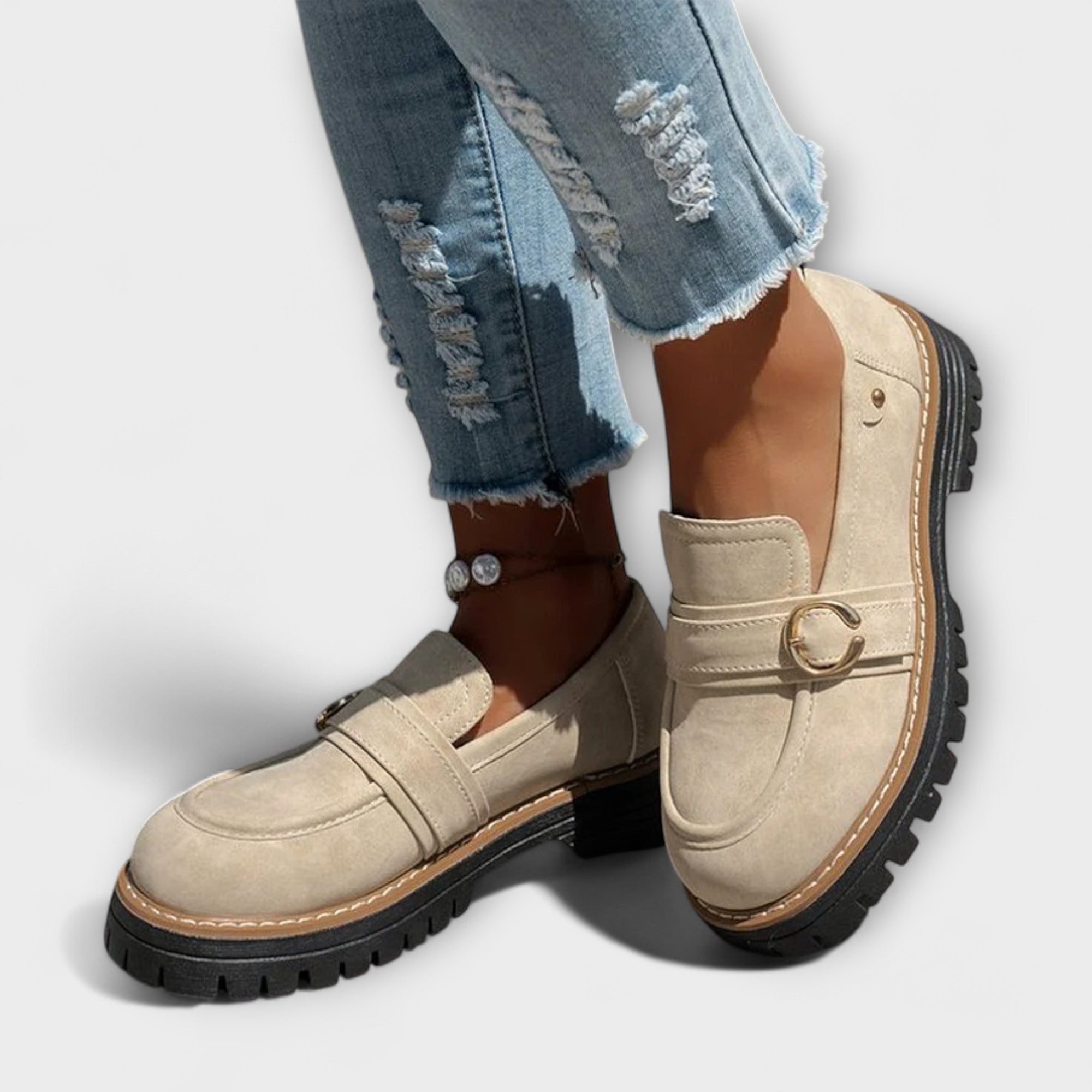 Lora | Mocasines Casual de Punta Redonda