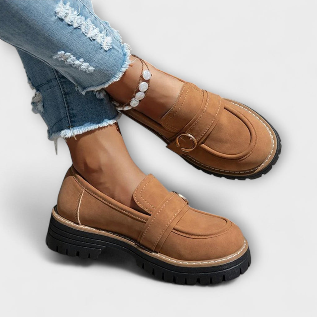 Lora | Mocasines Casual de Punta Redonda