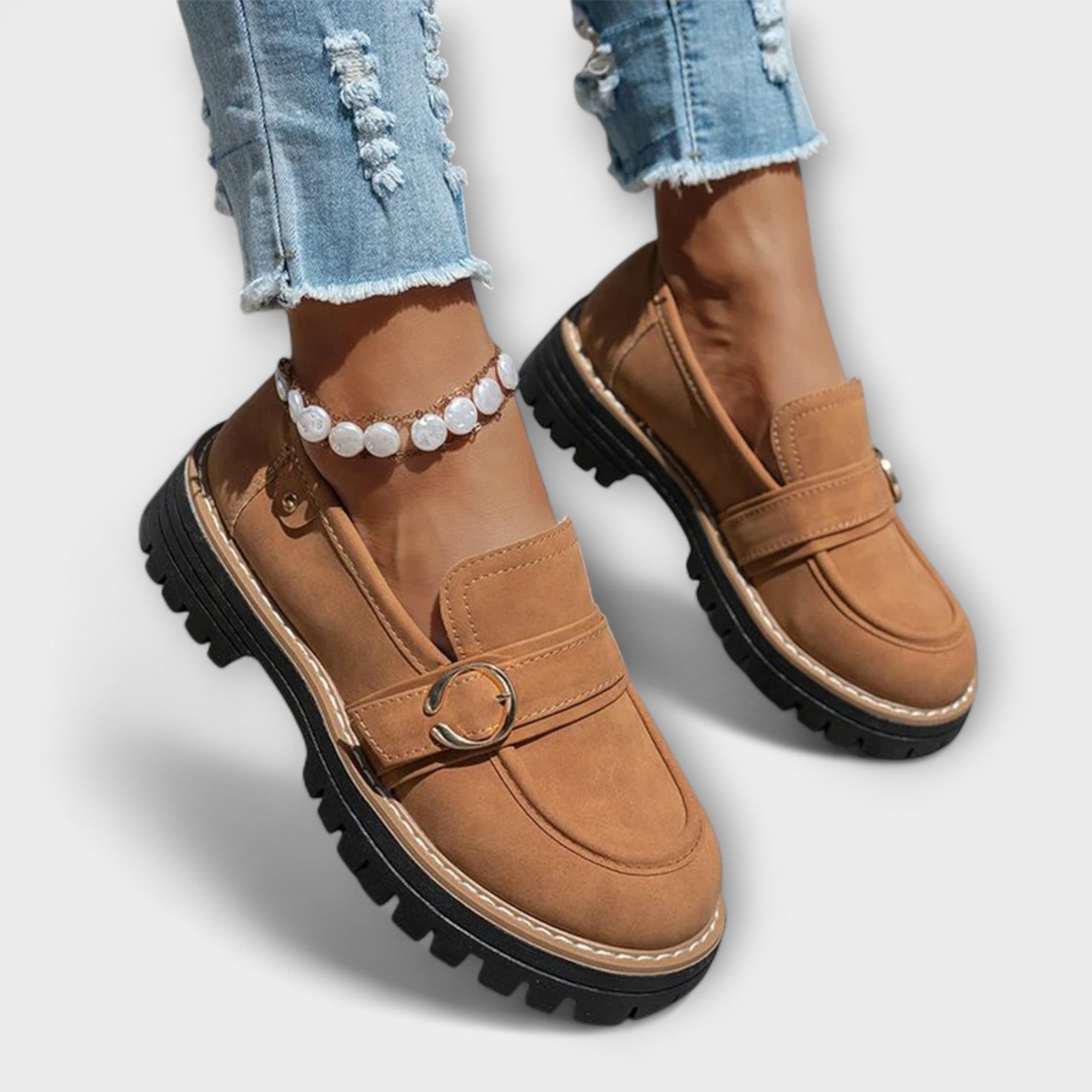 Lora | Mocasines Casual de Punta Redonda