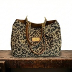 Luna Soler – Bolso Olivia de lona con estampado leopardo