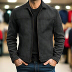 Elco | Chaqueta de cuero premium estilo motero con cremallera