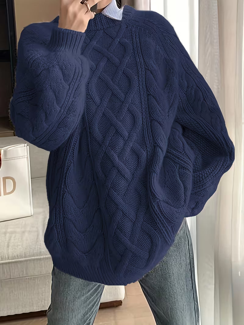 Gienah - Pull Décontracté en Maille Naturelle Torsadée