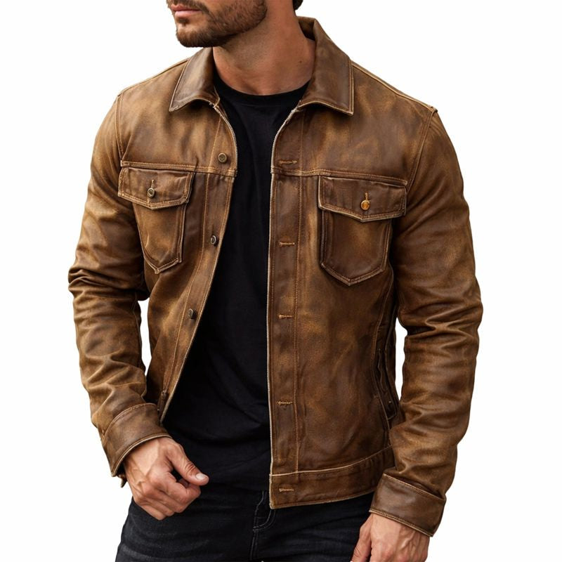 Matías – Chaqueta de Cuero Vieja Escuela