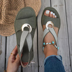 Skylar | Sandalias Planas con Hebilla de Metal