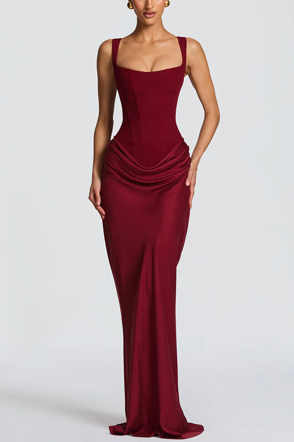 Marisol | Vestido maxi de escote cuadrado