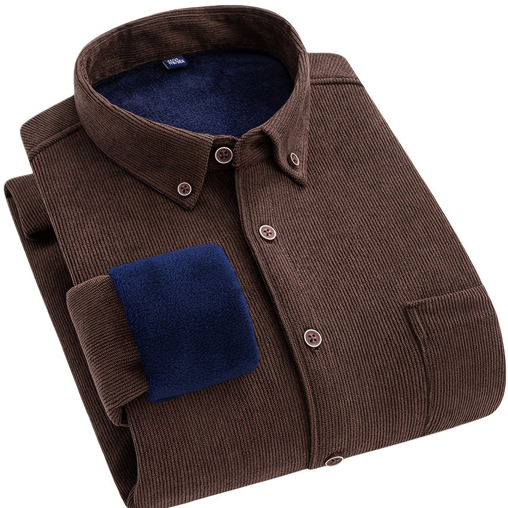 Flyn | Camisa de pana para hombre con forro cálido de fleece