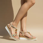 Dhalila - Sandalias Boho Artesanales con Plataformas Ergonómicas