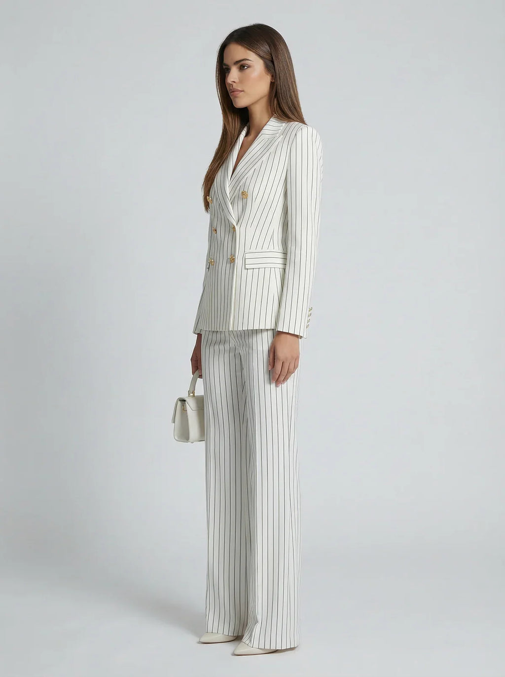 Shanelle - Traje Clásico de Rayas Elegante