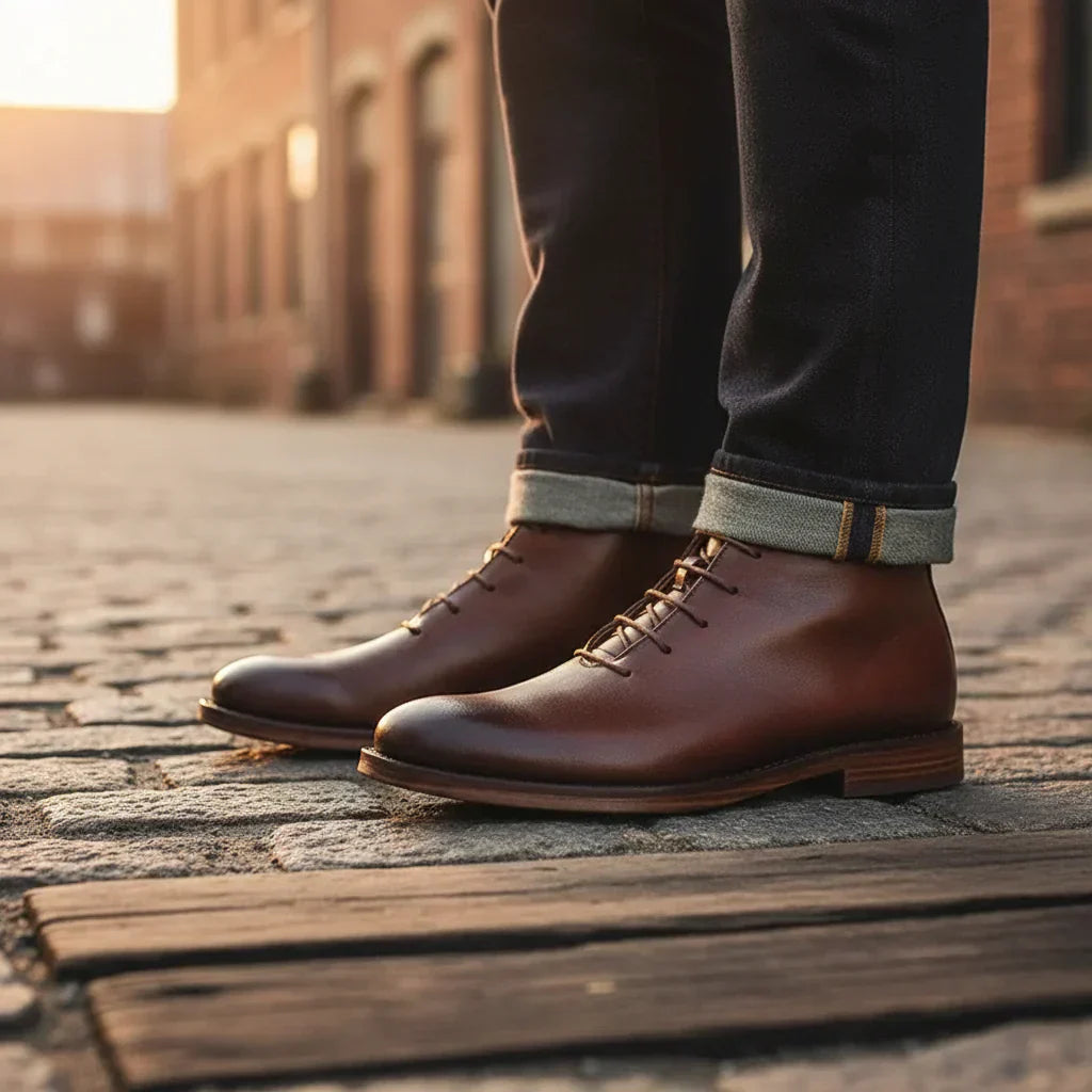 Robbin - Botas De Cuero Hechas A Mano Con Cuero Natural