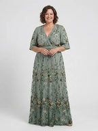 Annie - Vestido Largo Refinado Bordado con Flores