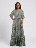 Annie - Vestido Largo Refinado Bordado con Flores