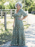 Annie - Vestido Largo Refinado Bordado con Flores