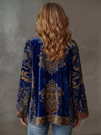 Marjane - Chaqueta de Terciopelo Ligera Estilo Kimono Boho