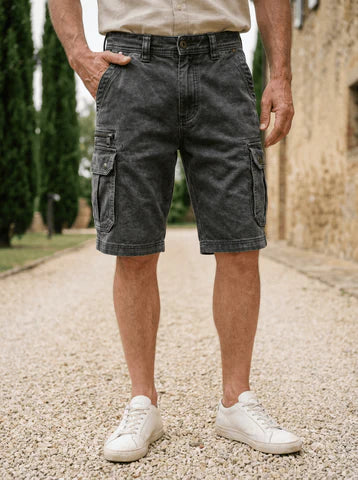 Cyle - Shorts Cargo de Denim Resistentes y Versátiles