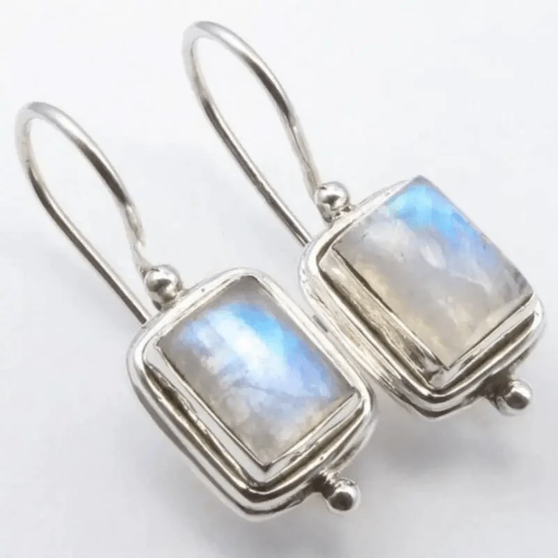 Pendientes Vintage Beatriz Piedra de Luna Cuadrada