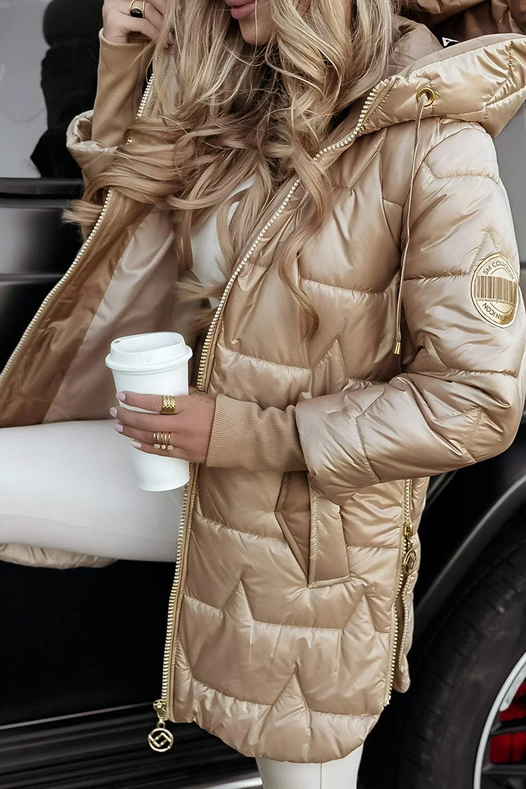 Nolwen - Abrigo De Invierno Moderno Con Capucha Y Aislamiento